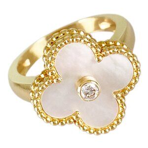 Van Cleef & Arpels Vintage Alhambra Yellow gold Shell diamond Ring